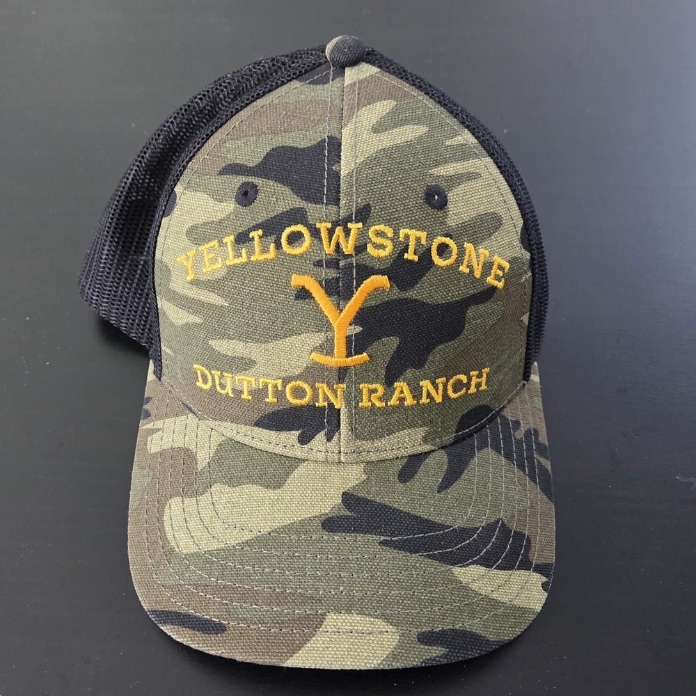 Yellowstone Dutton Ranch Hat Camo Trucker Snapback‎ OSFM Mesh Back